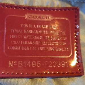 Coach Cherry Red Leather Tag